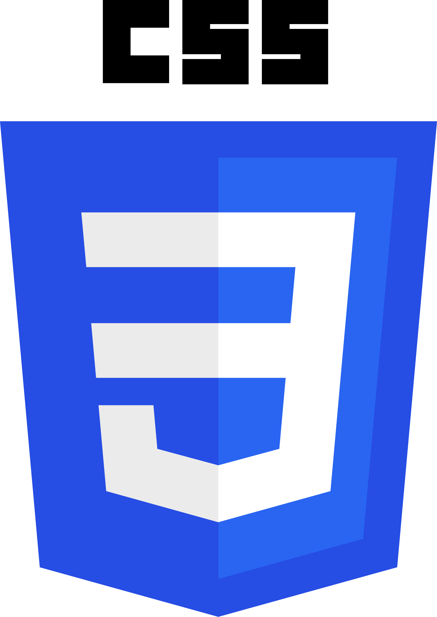 CSS3 logo featuring a blue shield with a stylized white number 3.